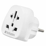 Verbatim Adapter podróżny EU/UK/USWTEU-02 biały/white 49549