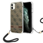 Guess GUOHCN61H4STW iPhone 11brązowy/brown hardcase 4G Print Strap