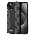 DKNY DKHMP15SPCPVSLK iPhone 15 / 14 / 136.1" czarny/black hardcase Leather Checkered Mono Pattern MagSafe