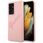 Guess GUHCS21LLSVSPI S21 Ultra G998różowy/pink hardcase Script Vintage