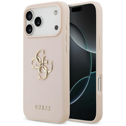 Etui Guess Grained Big 4G & Classic Logo do iPhone 17 Pro Max różowy