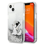 KARL LAGERFELD KLHCP13SGCFS IPHONE 13 MINI 5.4 "SREBRRY/SILVER HARDCASE LIQUID GLITTER CHOUPETTE FUN