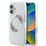 Guess GUHMP16SHFWFCT iPhone 166.1" przeźroczysty/transparent hardcase IML Flowers Wreath MagSafe