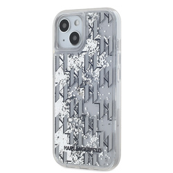 Karl Lagerfeld Liquid Glitter Monogram Gradient Case for iPhone 15 White