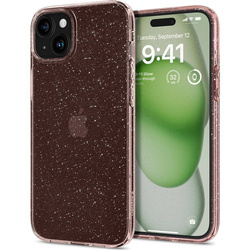 Etui Spigen Liquid Crystal Glitter na iPhone 15 Plus - różowo-przezroczyste