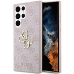 Guess GUHCS23L4GMGPI S23 Ultra S918różowy/pink hardcase 4G Big Metal Logo