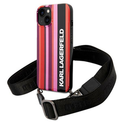 KARL LAGERFELD KLHCP14MSTSTP IPHONE 14 PLUS / 15 PLUS 6,7" HARDCASE RÓŻOWY/PINK COLOR STRIPES STRAP