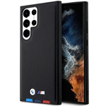 Etui BMW Leather Stamp Tricolor na Samsung Galaxy S23 Ultra - czarne