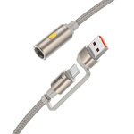 Kabel USB A / USB C do zapalniczka samochodowa Hoco 0,3 m UA38B złoty
