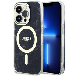 Guess GUHMP14LPCUMAK iPhone 14 Pro 6.1"czarny/black hardcase Marble MagSafe