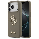 Etui Guess Silicone Big 4G Script do     iPhone 17 Pro brązowy