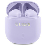 Guess słuchawki Bluetooth GUTWSJ14ESGU   TWS + stacja dokująca fioletowy/purple Printed Classic Logo