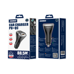 JELLICO ładowarka samochodowa F15 PD 88,5W 2xUSB-C + 1xUSB QC3.0 Czarny