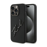 KARL LAGERFELD KLHCP15LSKSBMCK IPHONE 15 PRO 6.1 "BLACK/BLACK HARDCASE SILICONE KARL SCRIPT