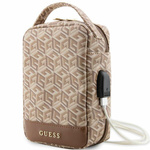Guess Torba GUHBHGCFSEW Organizerbrązowy/brown GCube Stripe