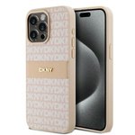 DKNY DKHCP15XPRTHSLP iPhone 15 Pro Max6.7" różowy/pink hardcase Leather Mono Stripe & Metal Logo