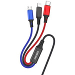 Kakusiga KSC-804 3 in 1 USB cable 1.2m 3A - BLACK
