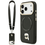 Etui Karl Lagerfeld Big Strap Karl Metal Logo MagSafe do iPhone 17 Pro czarny