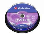 Verbatim Płyta DVD-R 4.7GB 16x AZO       srebrny/matt silver 10szt 43498