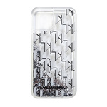 Karl Lagerfeld iPhone 15 Pro Max Back cover case - Liquid glitter - monogram gradient - White