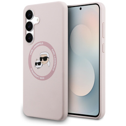 Etui Karl Lagerfeld Silicone             Karl&Choupette Heads MagSafe do Samsung Galaxy S25 FE różowy