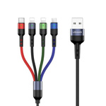 USAMS KABEL PLECIONY U26 4W1 0.35M 2A FAST CHARGE (2XLIGHTNING/MICROUSB/USB-C) SJ411USB01 (US-SJ411)