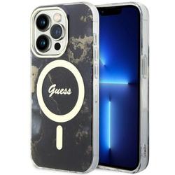 Guess GUHMP14XHTMRSK iPhone 14 Pro Max6.7" czarny/black hardcase Golden Marble MagSafe