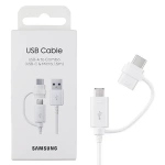 Samsung Combo USB Type C and Micro USB Cable White