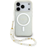 Etui Guess IML Glitter Pearl Strap       MagSafe do iPhone 17 Pro Max przezroczysty