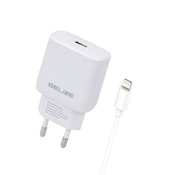 Beline Ład. siec. 1x USB-C 30W + kabel lightning biała /white PD 3.0 BLNCW30L GaN