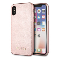 Guess GUHCI65SLSAPI iPhone Xs Maxróżowy/pink hard case Saffiano