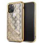 Guess GUHCN58PEOLGGO iPhone 11 Prozłoty/gold hard case 4G Peony Liquid Glitter