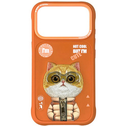 Etui Nimmy Cool&Cute 2.0 Cat do iPhone   17 Pro Max pomarańczowy