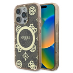 Guess GUHMP16XH4PYEEW iPhone 16 Pro Max  6.9" brązowy/brown hardcase IML Peony On 4G Background MagSafe