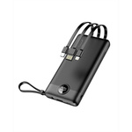 VEGER powerbank 10000 mAh z wbudowanymi kablami Micro USB / Typ C / Lightning C10 (W1116) czarny