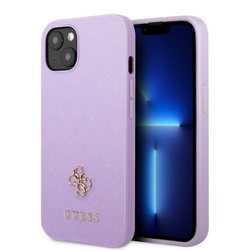 Guess GUHCP13MPS4MU iPhone 13 / 14 / 15 6.1" purpurowy/purple hardcase Saffiano 4G Small Metal Logo