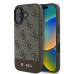Guess GUHCP16MG4GLBR iPhone 16 Plus 6.7"brązowy/brown hardcase 4G Bottom Stripe