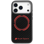 Etui Audi RSQ Carbon Fiber Sport Red     Circle MagSafe do iPhone 17 Pro czarny