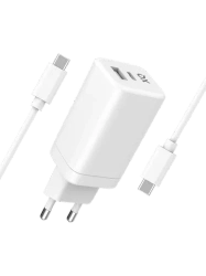 Freenet Basics - Travel Charger USB-C/-A PD 65W GaN White