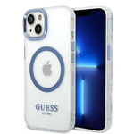 Guess GUHMP14MHTRMB iPhone 14 Plus / 15 Plus 6.7" niebieski/blue hard case Metal Outline Magsafe
