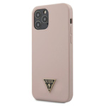 Guess GUHCP12MLSTMLP iPhone12/12 Pro 6,1" jasnoróżowy/light pink hardcase Silicone Triangle Logo