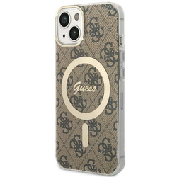 Guess GUHMP14SH4STW iPhone 14 / 15 / 136.1" brązowy/brown hardcase 4G MagSafe