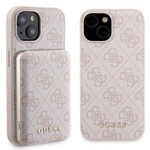 Zestaw Guess GUBPM5P15S4GEMGP iPhone15 6.1" hardcase + Powerbank 5000mAh MagSafe różowy/pink 4G Metal Logo