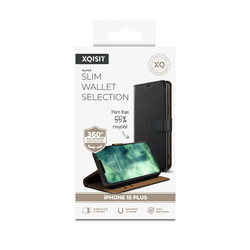 XQISIT NP Slim Wallet Selection Anti Bac, RECYCLED for iPhone 15 Plus Black