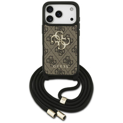 Etui Guess 4G Big Logo Cord Stap         Crossbody do iPhone 17 Pro brązowy