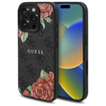 Guess GUHMP16LP4ROPEMCK iPhone 16 Pro    6.3" czarny/black hardcase 4G Flowers Print MagSafe