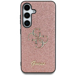 Etui Guess Fixed Glitter Big 4G Metal    Logo do Samsung Galaxy S25 Ultra różowy
