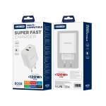 JELLICO wall charger multi-compatible EC02 PD 120W 1xUSB-C + 1xUSB QC3.0 White