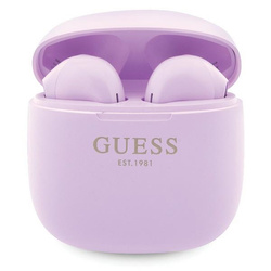 Guess słuchawki Bluetooth GUTWST26PSUTWS + stacja dokująca fioletowy/purple Classic EST Logo