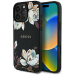 Etui Guess Grained Printed Flower        Pattern MagSafe do iPhone 16 Pro Max czarny